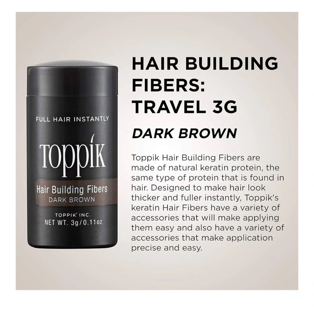 Toppik Hair Building Fibers in Dark Brown, Travel Size